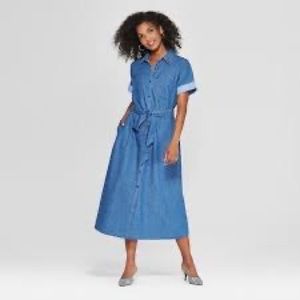 Chambray Denim Shirt Dress